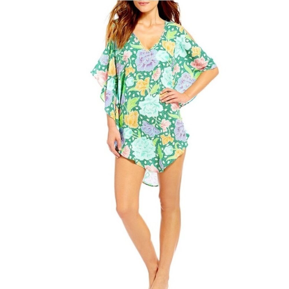 Cremieux‎ Floral Porigade Coldshoulder Cover Up S